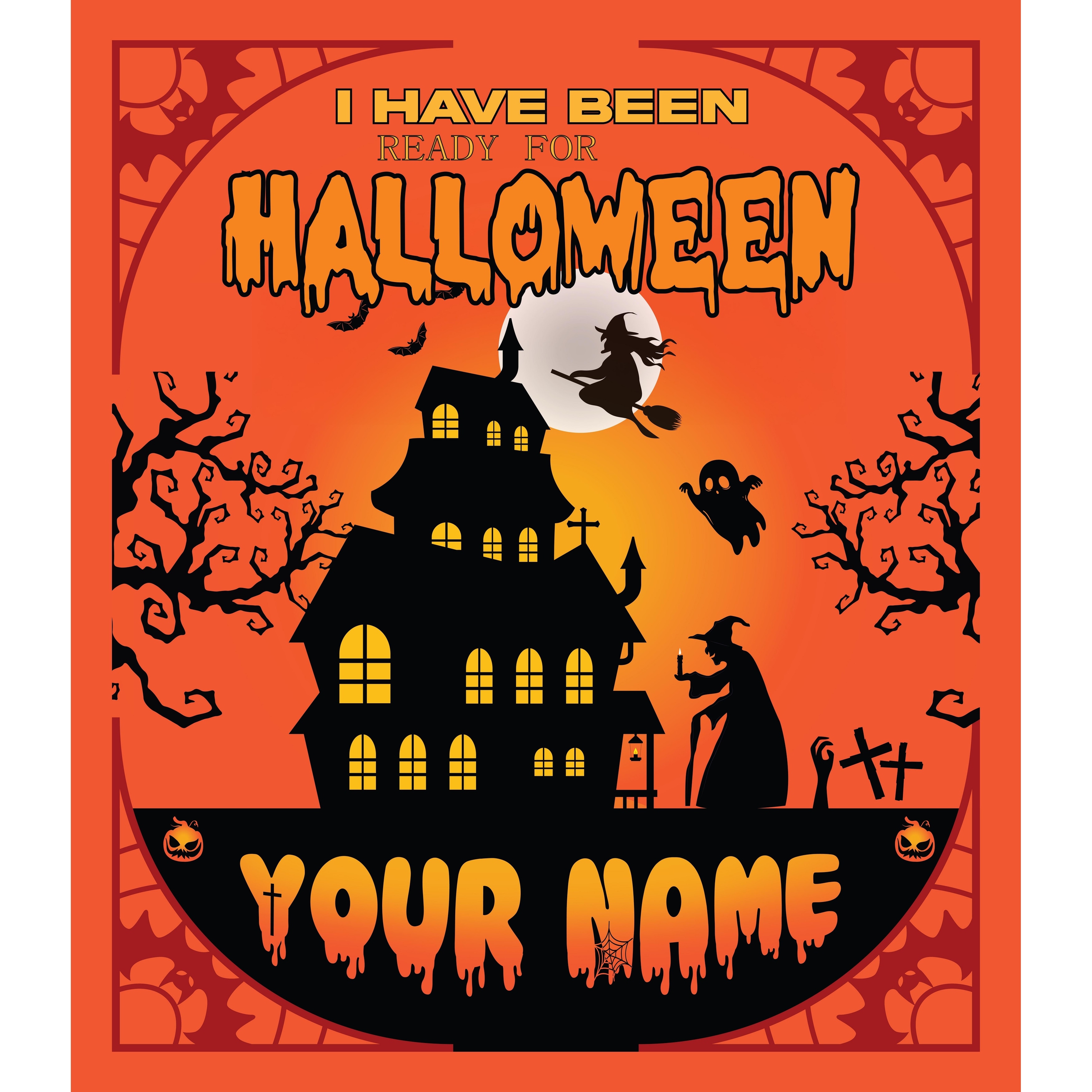 Halloween Personalized Tassel Throw Blanket with Name, Custom Spooky Ghost Pumpkin Blanket, Cozy Halloween Gift