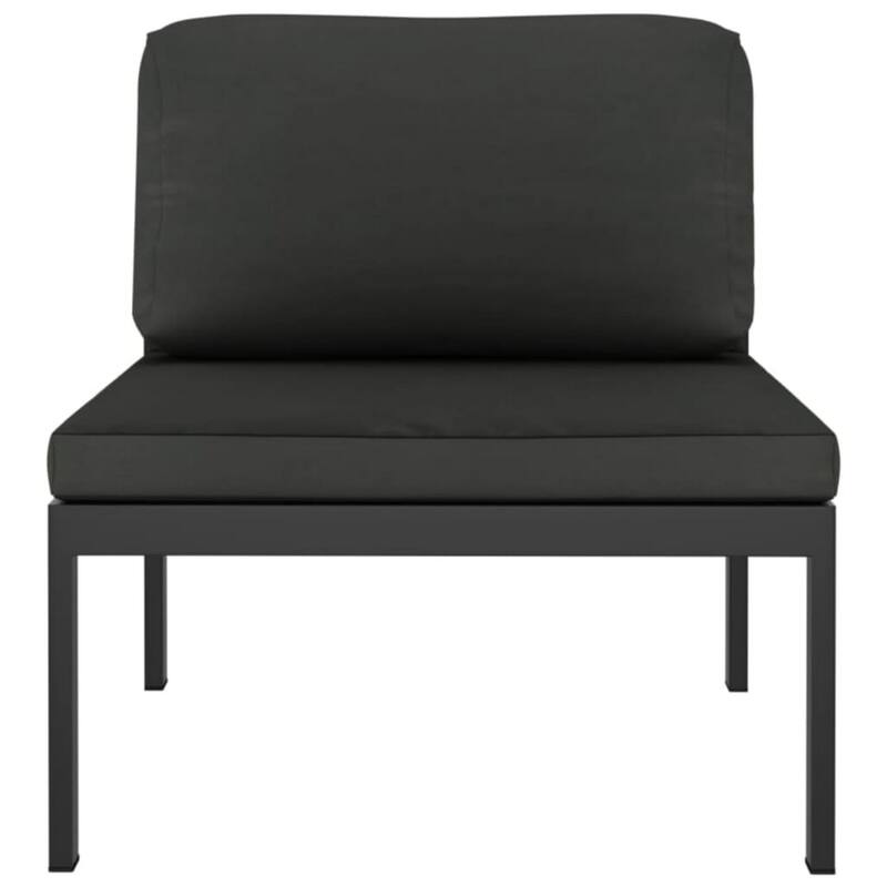 Shina 5pc Outdoor Modular Sofa Set with Coffee Table, Gray Aluminum