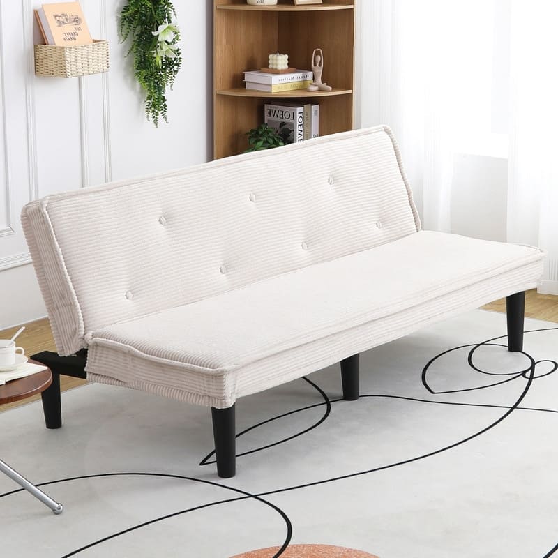 65.7" Corduroy Armless Upholstered Sofa Bed