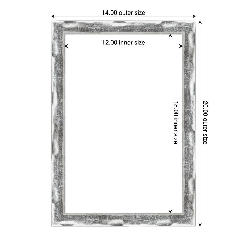 Amanti Art Scratched Wave Chrome Framed Dry Erase Magnetic Board - 14 x 20 in