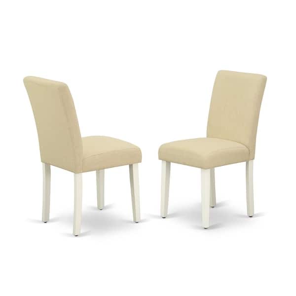 East West Furniture Abp2t02 Abbott Parson Chair With Linen White Leg And Linen Fabric Light Beige Set Of 2 Overstock 28374930