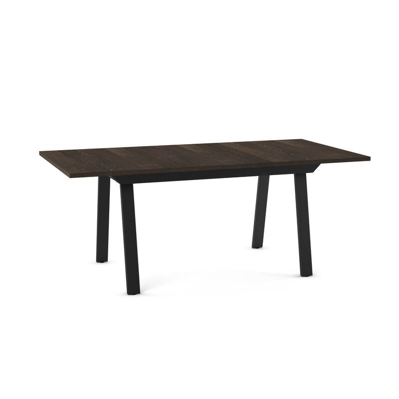 Amisco Drift Extendable Dining Table - Dark Grey-Brown Birch Veneer / Black Metal