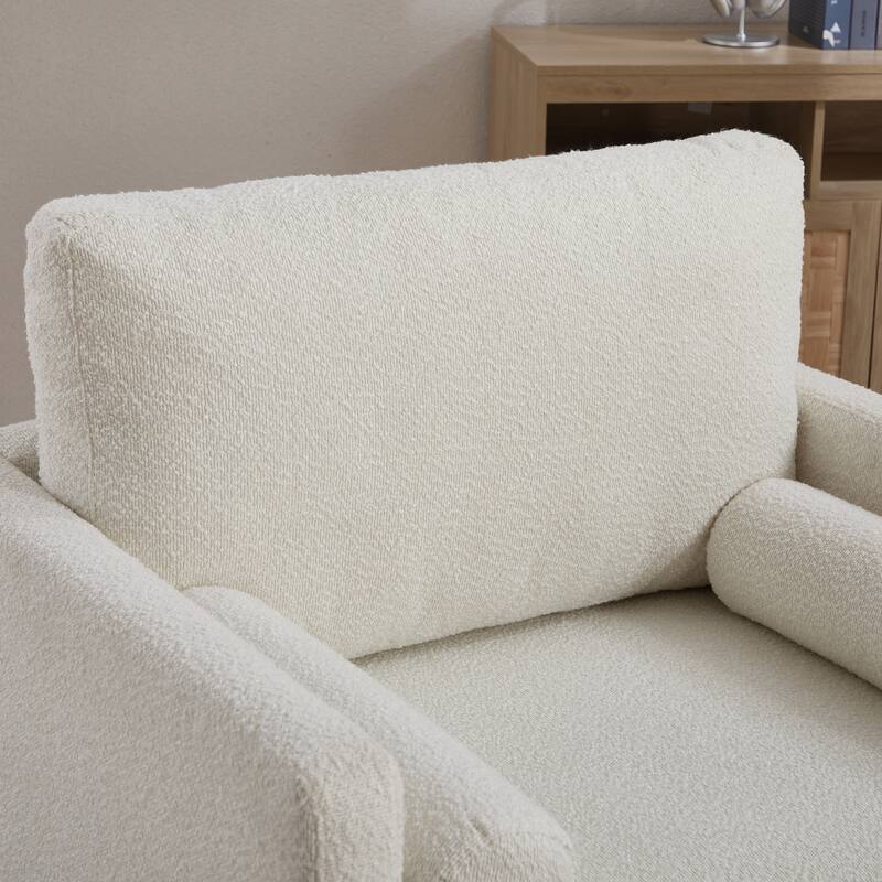 35.4"W Modern Reading Chair Set of 2,Upholstered Accent Chair with Pillows and Wood Legs