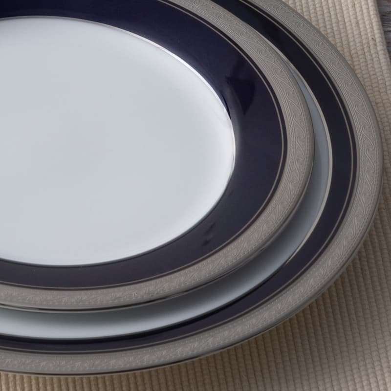 Noritake Crestwood Cobalt Platinum Set Of 4 Dinner Plates, 10-1/2"