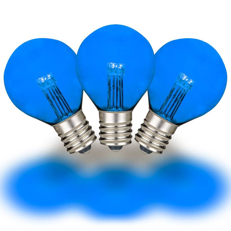 25 Pack G30 LED Outdoor String Light Patio Globe Replacement Bulbs, Warm White - Blue