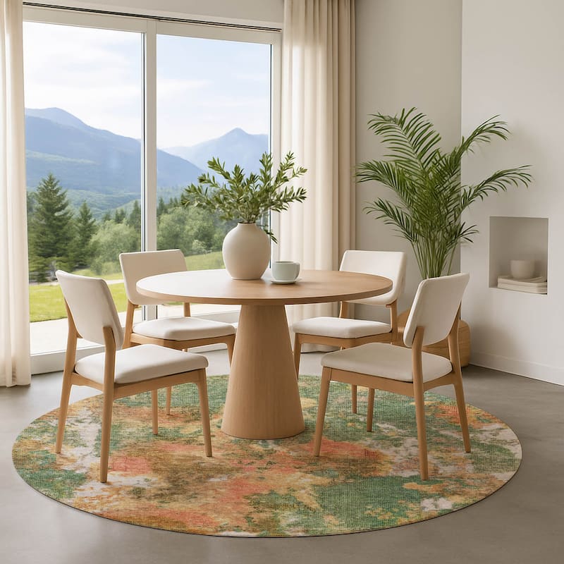 Premium Washable Super Soft Abstract Mayfield Rug - Fern - 8' x 8'