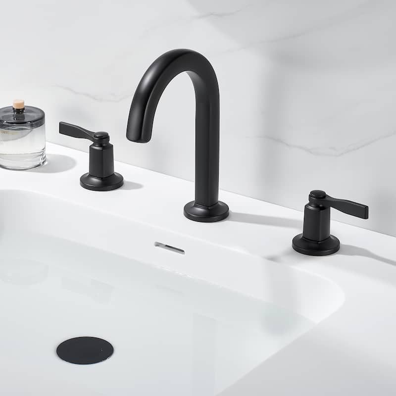 Luxier Larko 8 in. Widespread 2-Handle Bathroom Faucet with Drain