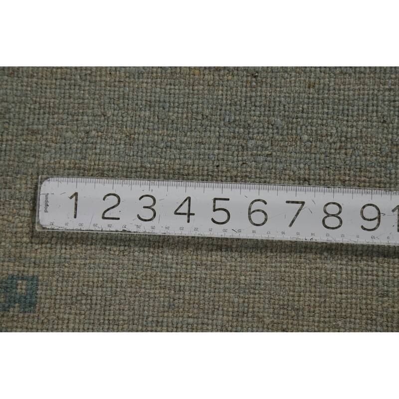 Sage Green Solid Gabbeh Modern Area Rug Hand-Knotted Wool Carpet - 6'10" x 9'5"