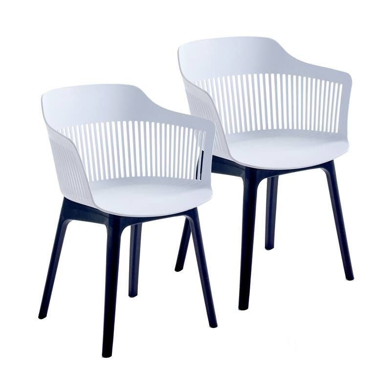 Porthos Home Palmer Dining Chairs Set of 2, Plastic Shell And Legs - White