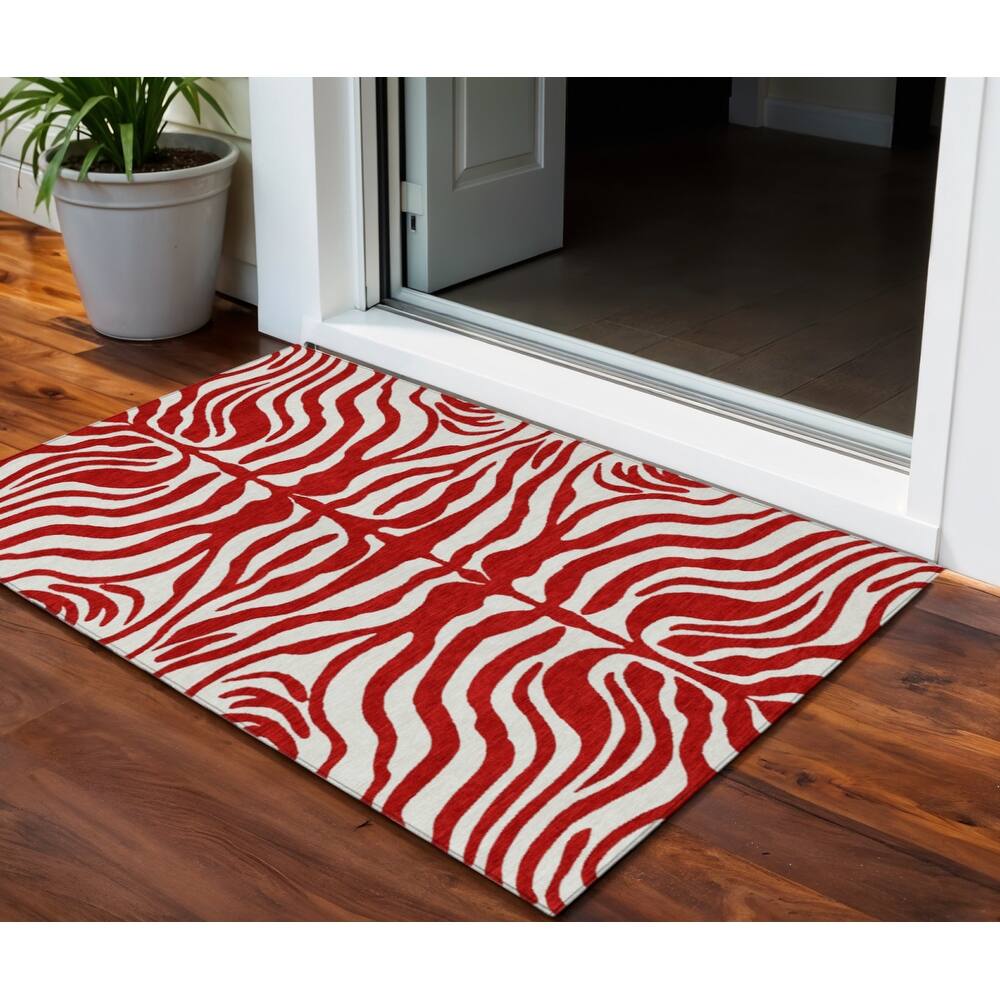 HomeRoots Animal Print Transitional Rectangle Outdoor Rug