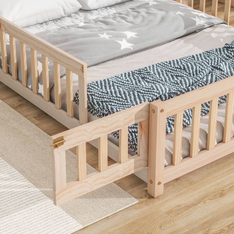 Full HouseShaped Headboard Floor Bed with Fence Bed Bath & Beyond