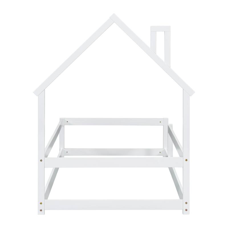 House-Shaped Headboard Floor Bed Platform Bed Kids Bed,Twin Size