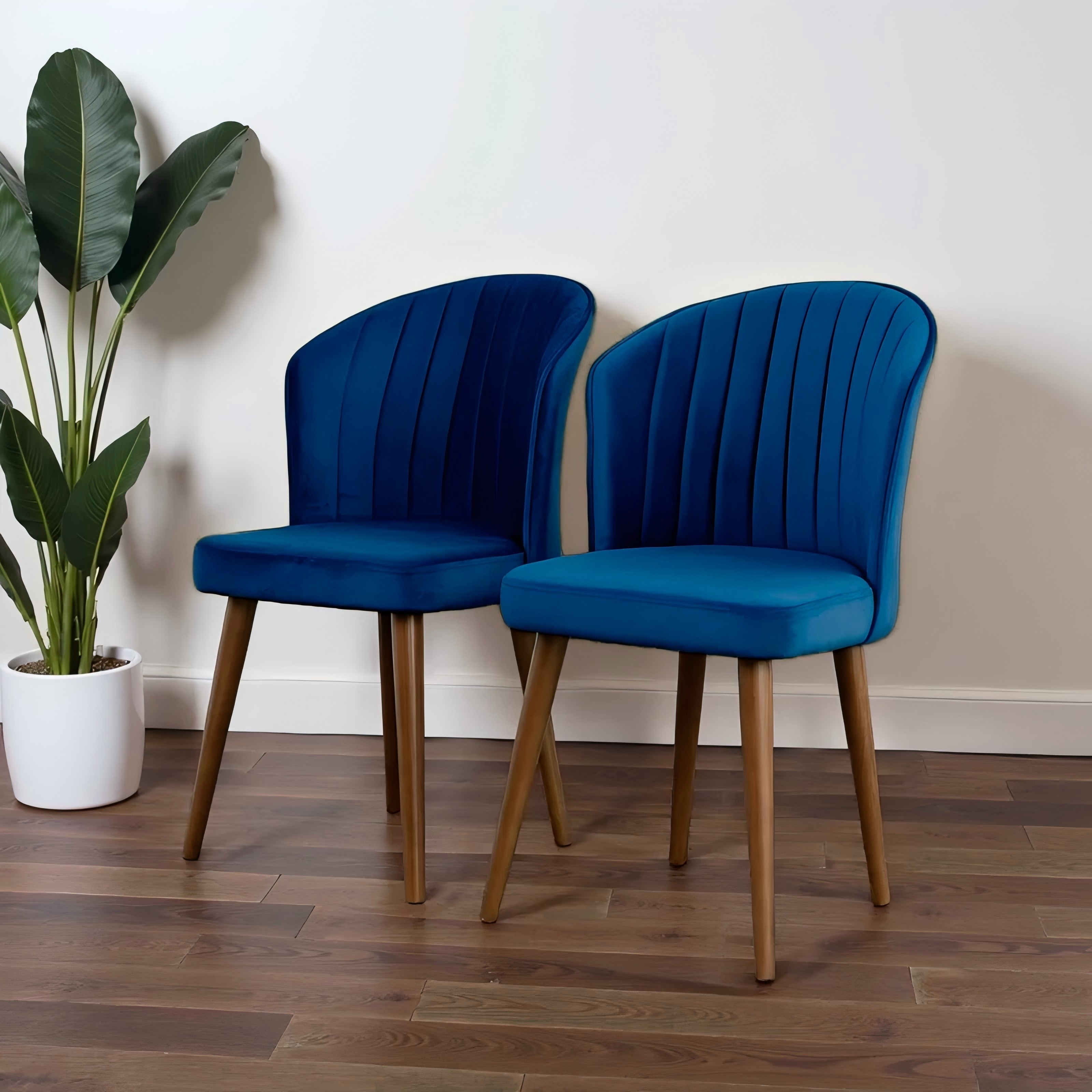 GDFStudio - Parsons Modern Velvet Upholstered Dining Chair with Full Back Support & Solid Wood Tapered Legs, Set of 2 - 20.5"