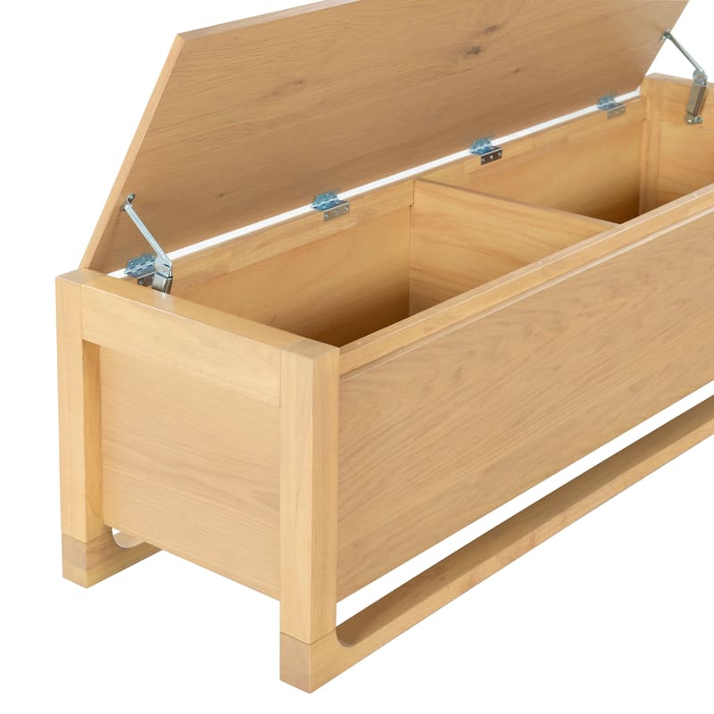 SAFAVIEH Couture Tyrell Wood Storage Bench - 60"W x 18"D x 18"H