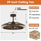 preview thumbnail 6 of 13, 29" Antique Bronze 3-blade Crystal Fandelier Bladeless Ceiling Fan with Light and Remote