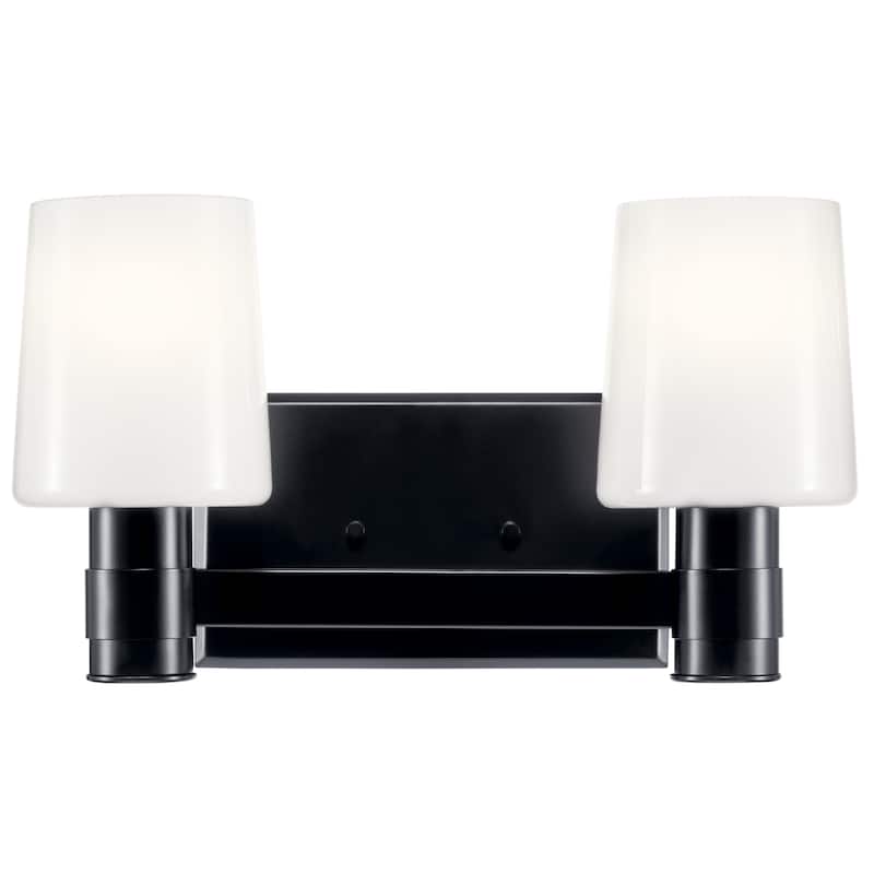 Adani 14.5 in. 2-Light Bathroom Vanity Light with Opal Glass