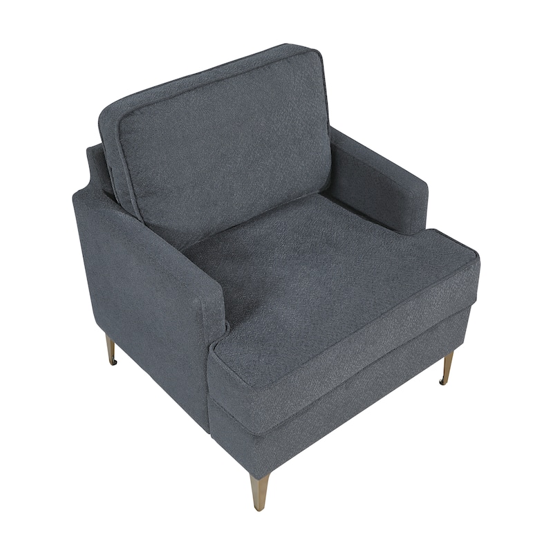 Grove 28.5" Chenille Accent Chair - Brushed Gold Finish Metal Legs