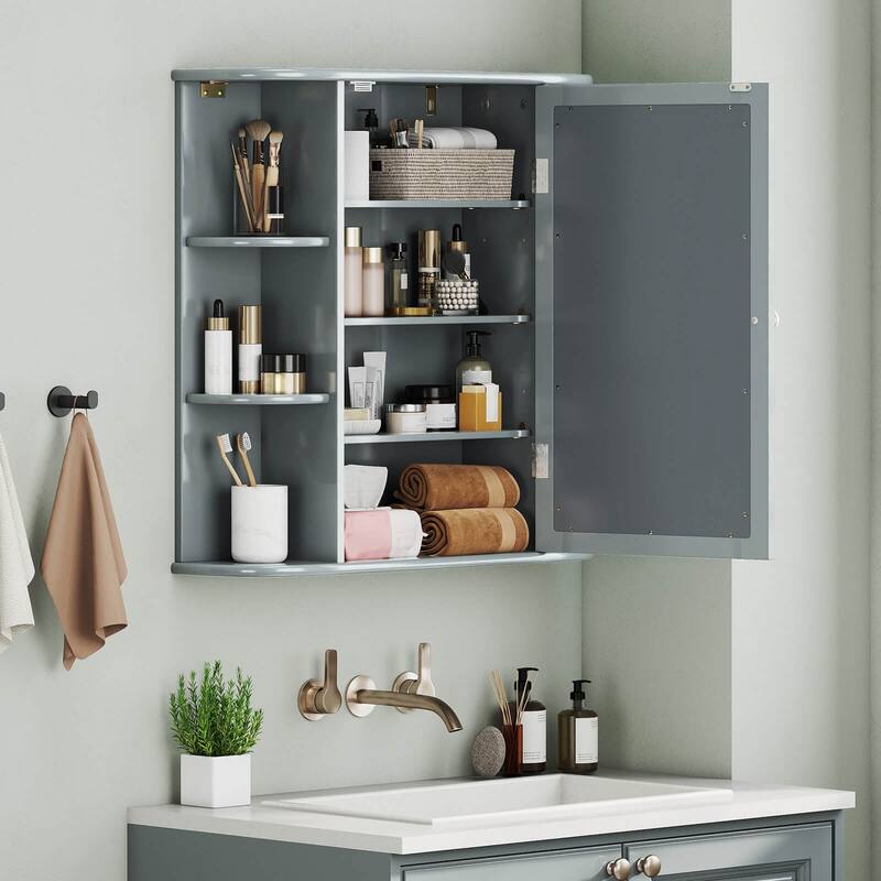 Multipurpose Wall Surface Bathroom Storage Cabinet Mirror - See Details
