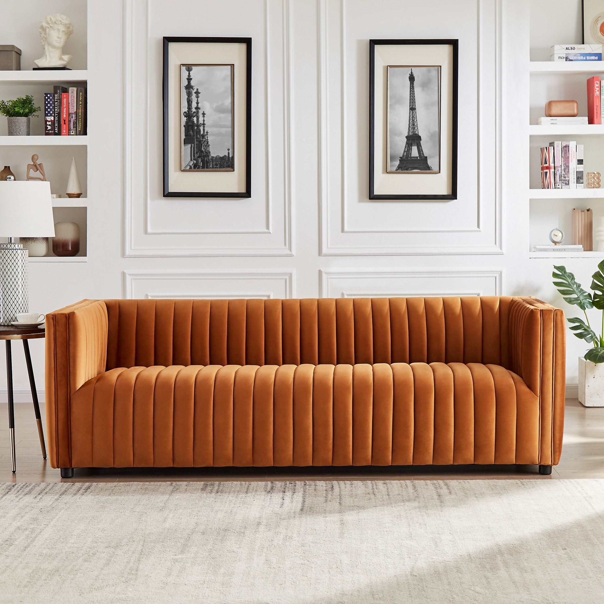 Velvet mid deals century modern sofa