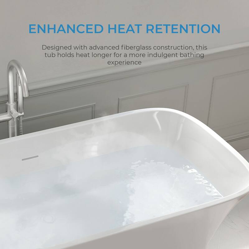 OVE Aveline 60-inch Free-Standing Bathtub in Glossy White