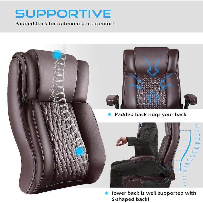 BOSSIN Executive Office Chair,Big and Tall Office Chair with Ergonomic,High Back,and Lumbar Support