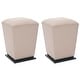 preview thumbnail 1 of 2, SAFAVIEH Mason Beige Fabric Ottoman (Set of 2) Beige (Set of 2) - 14"W x 14"D x 20"H