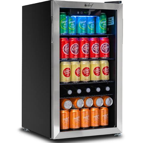 Deco Chef 118-Can Mini Fridge with Glass Door for Beer, Wine, Snacks