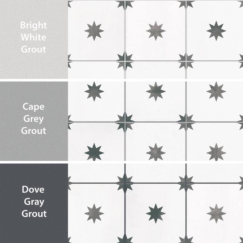 Merola Tile Starlight White 17-3/8" x 17-3/8" Porcelain Floor and Wall Tile