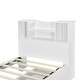 preview thumbnail 7 of 14, Twin Size Storage Platform Bed Frame with 4-Shelves & 2-Drawers, White Finish Kids Bed Frame with LED Light and Silent Slats