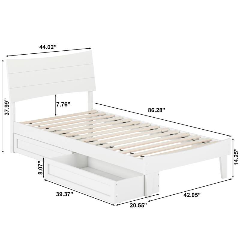 Phoenix Wood Platform Bed with Storage Drawers