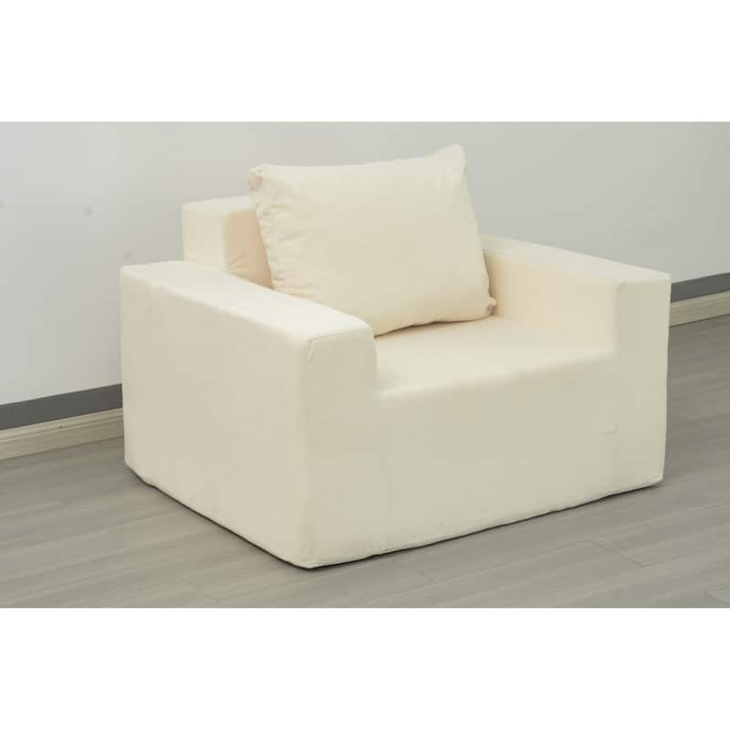 Ameican White Oak 40.2" Accent Chair with High-Density Foam