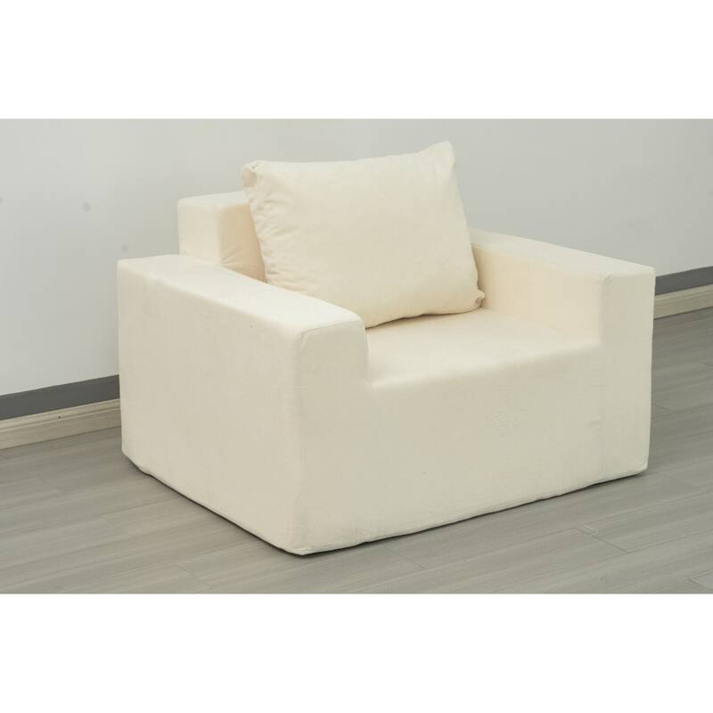 Sofa in a box Foam Sofa Couch with Pillow, Bean Bag Chairs for Adults Stuffed High-Density Foam, Large Bean Bag Single Sofa
