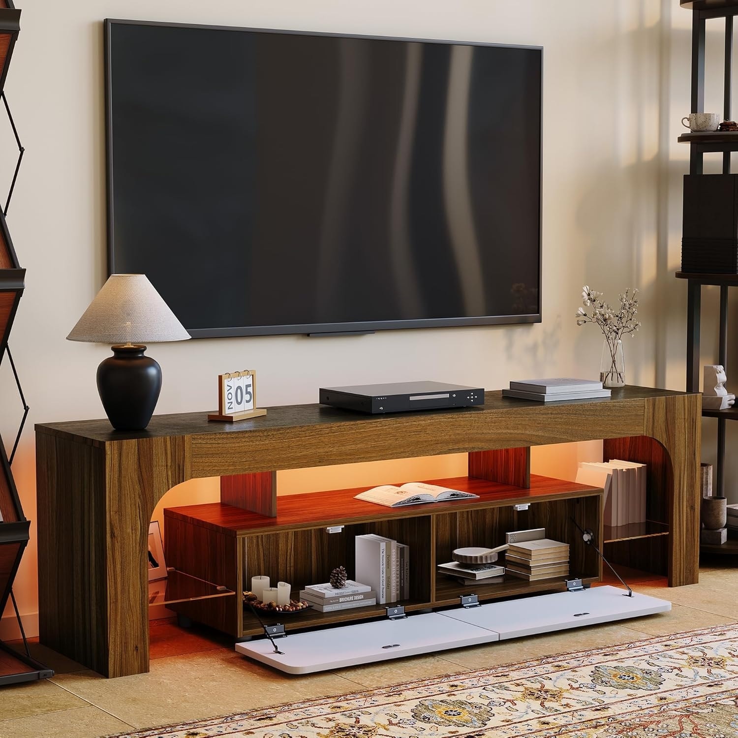 Modern Farmhouse LED TV Stand for TVs up to 70"