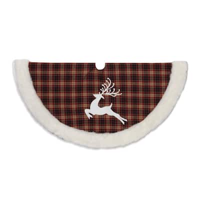 50 in. Reindeer Holiday Tree Skirt - 50x1x50