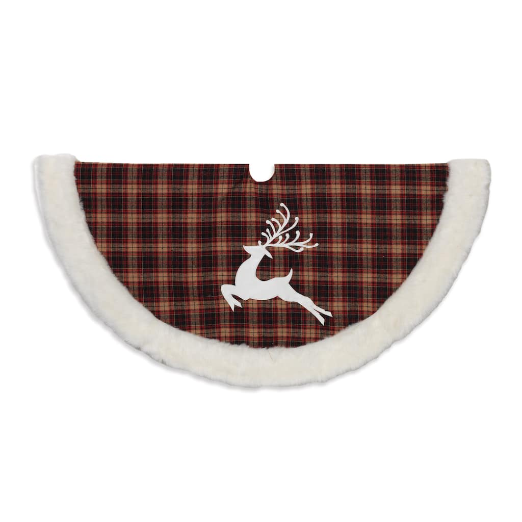 50 in. Reindeer Holiday Tree Skirt - 50x1x50