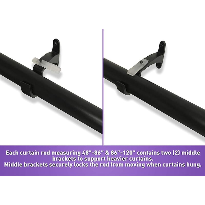 HLC.ME Wrap Around Room Darkening Grommet Curtain Rod - Adjustable Curtain Rod - Sturdy Rustproof Pipe 1" Diameter