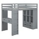 preview thumbnail 13 of 16, Storage Loft Bed with Shelves, Drawers, Writing Desk and Led Light, Full Size