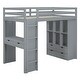 preview thumbnail 13 of 16, Storage Loft Bed with Shelves, Drawers, Writing Desk and Led Light, Twin Size