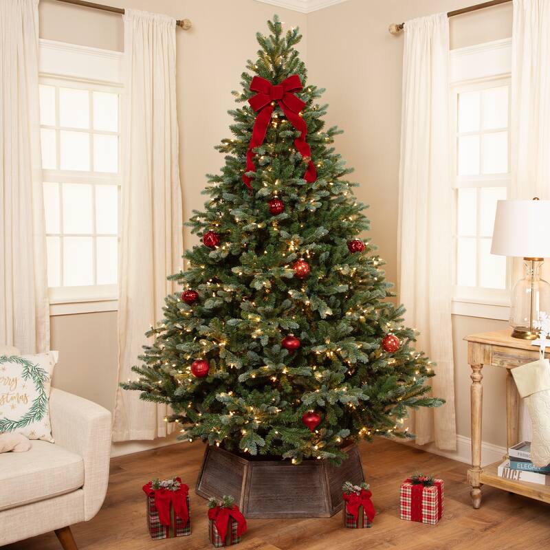 Real Touch™️Pre-Lit Full Blue Spruce Artificial Christmas Tree - 7.5' - Clear - 7.5 Foot