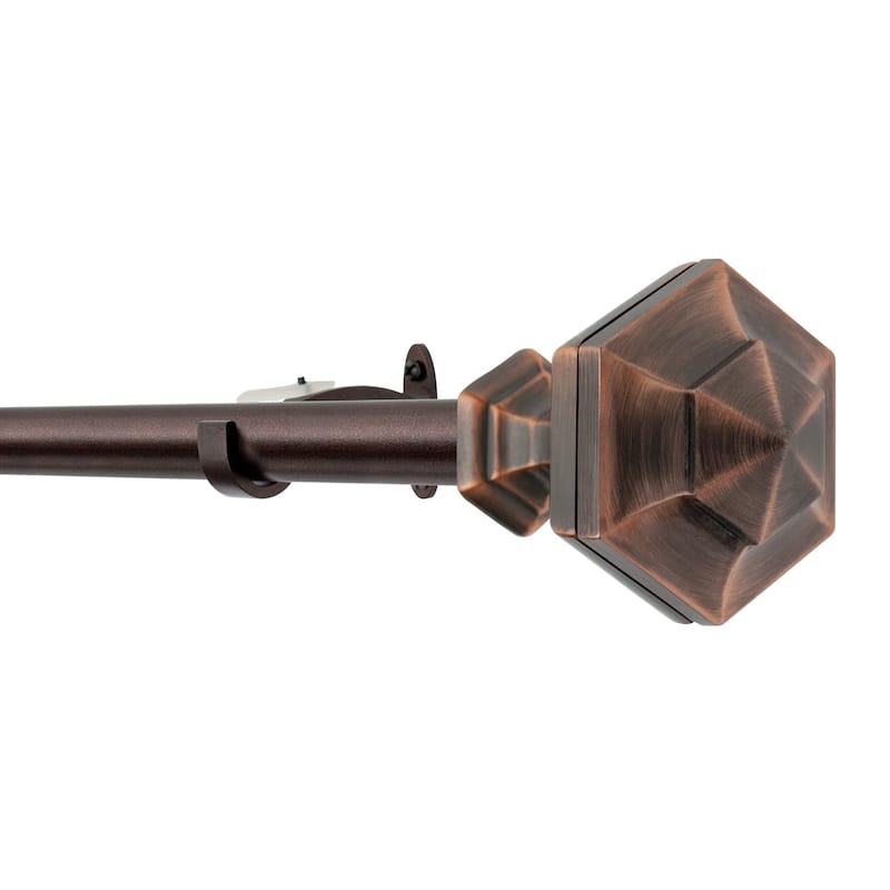 Deco window 3/4 Inch Adjustable Antique Copper Curtain Rod for Windows