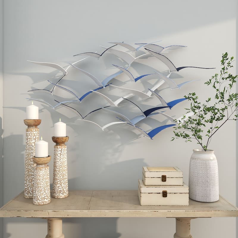 Metal Bird Sleek Flying Home Wall Decor - Gold, Black, Brown, Blue, Silver - Roche River Decor