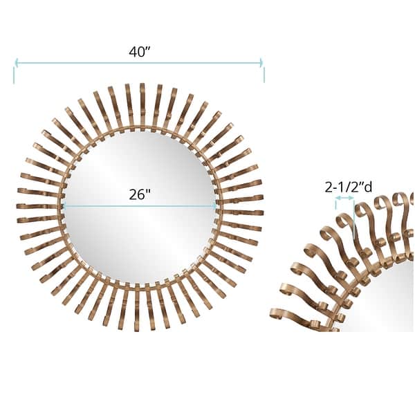 Allan Andrews Hand Crafted Metal Framed Starburst Wall Mirror - 40"D