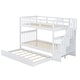 preview thumbnail 4 of 25, Twin-over-Twin Wood Bunk Bed with Trundle and Storage Stairway