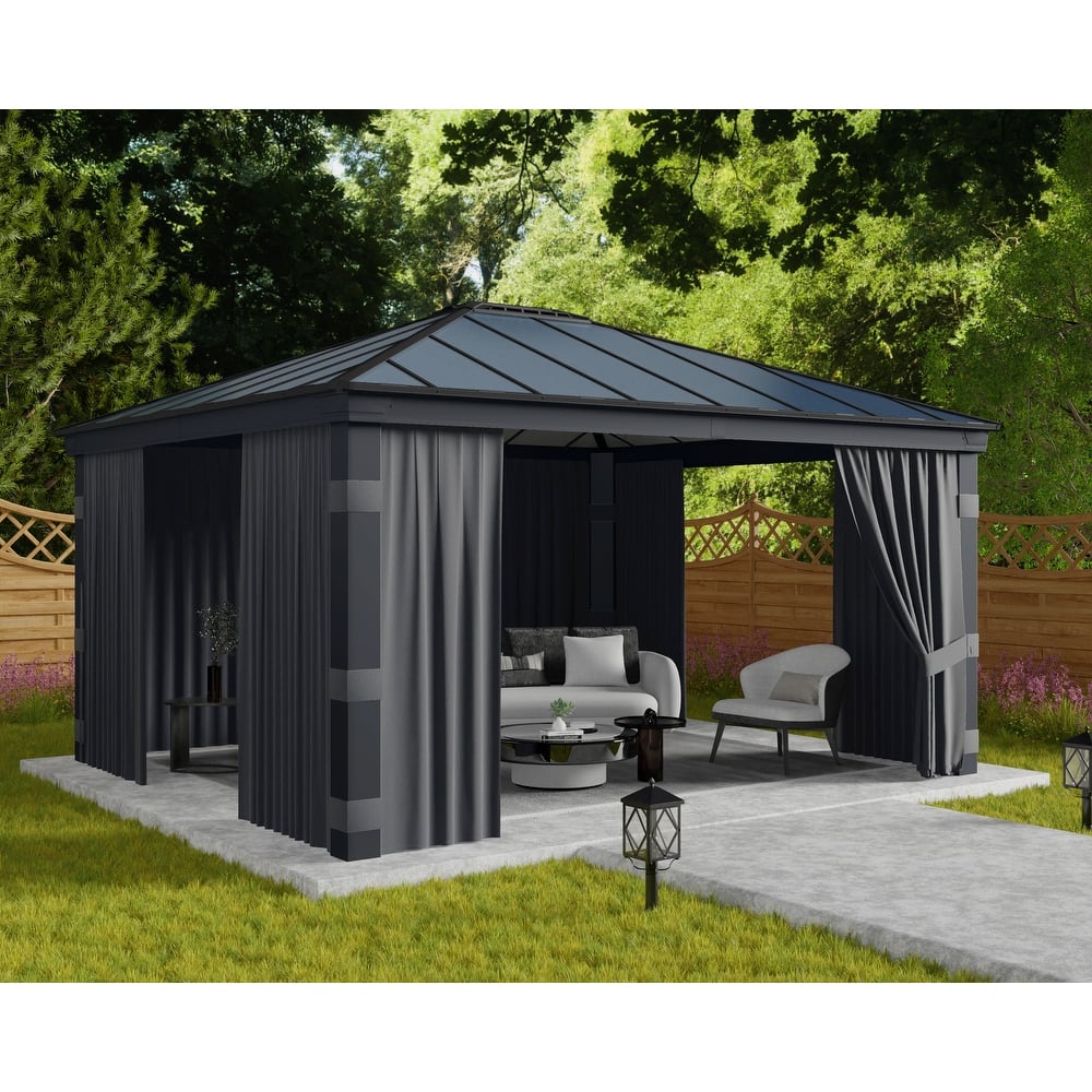 Curtain Set for Dallas 14 ft. Outdoor Gazebo