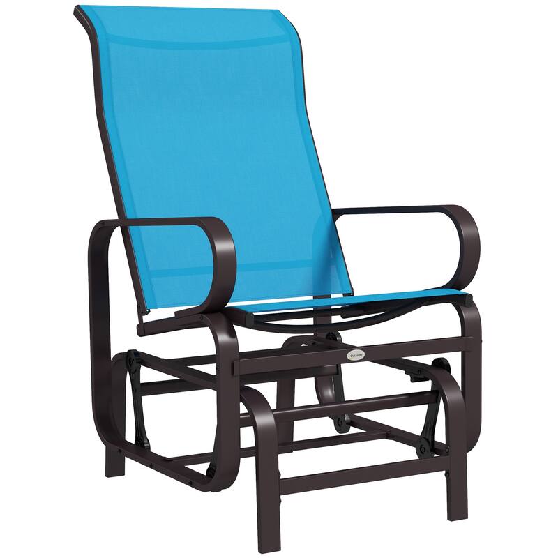 Outsunny Outdoor Glider Chair, Gliders for Outside Patio with Smooth Rocking Mechanism and Lightweight Construction for Backyard