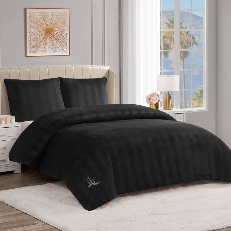 Juicy Couture Jenny Velour Striped Jacquard Duvet Sets