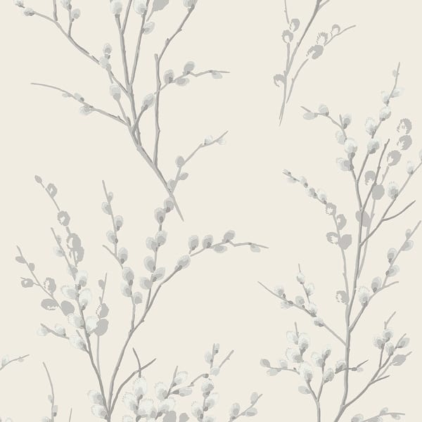 slide 2 of 5, Laura Ashley Willow Off White and Steel Wallpaper