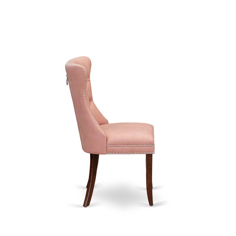 East West Furniture Dining Set Consists of a Rectangle Kitchen Table and Parson Chairs, Mahogany (Pieces Options)