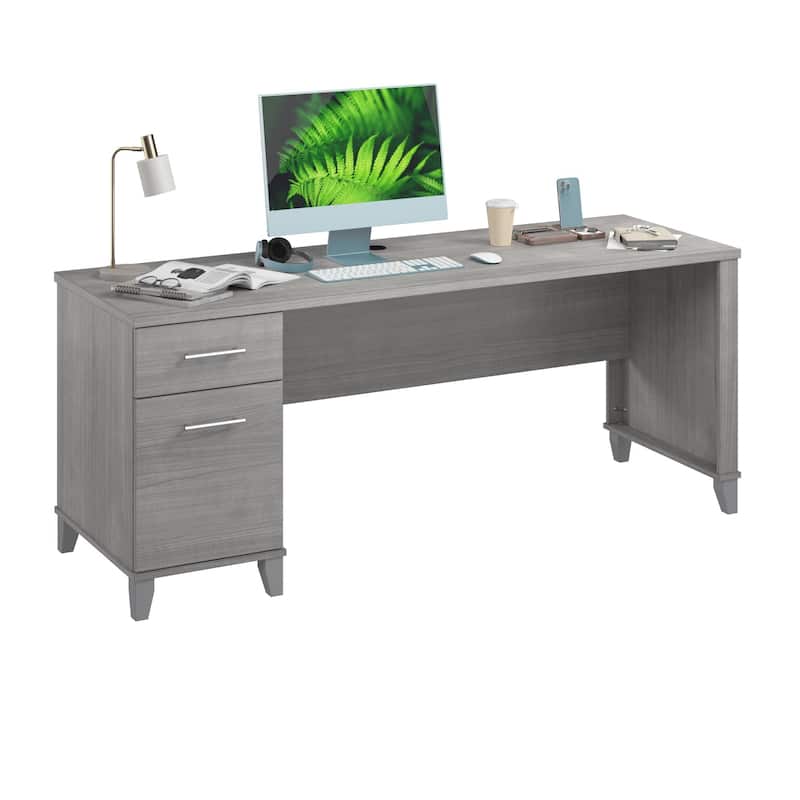 Bush Furniture Somerset 72W Office Desk with Storage Drawers - Platinum Gray