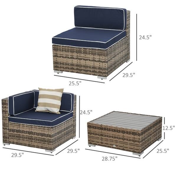 Outsunny 7Piece Outdoor Wicker Patio Furniture Set Bed Bath & Beyond